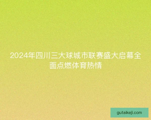 2024年四川三大球城市联赛盛大启幕全面点燃体育热情