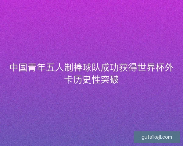 中国青年五人制棒球队成功获得世界杯外卡历史性突破